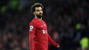 <p>The report highlights pitches once used by 18 iconic players including Liverpool forward and Egypt team captain Mo Salah. His Egyptian home ground could face more than a month of unplayable heat annually. Picture: Catherine Ivill/Getty</p>
