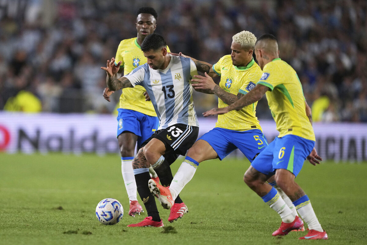 Carlo Ancelotti's brazil qualified but in fifth, their lowest ever qualifying position. Pic: Natacha Pisarenko/AP