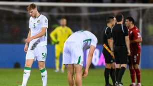 <p>Ireland's World Cup dreams look all but shattered after a demoralising loss to Armenia on Tuesday. Pic: Stephen McCarthy/Sportsfile</p>