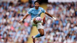 <p>Omar Marmoush will miss Manchester City’s derby match on Sunday due to a knee injury sustained on Egypt duty (Martin Rickett/PA).</p>