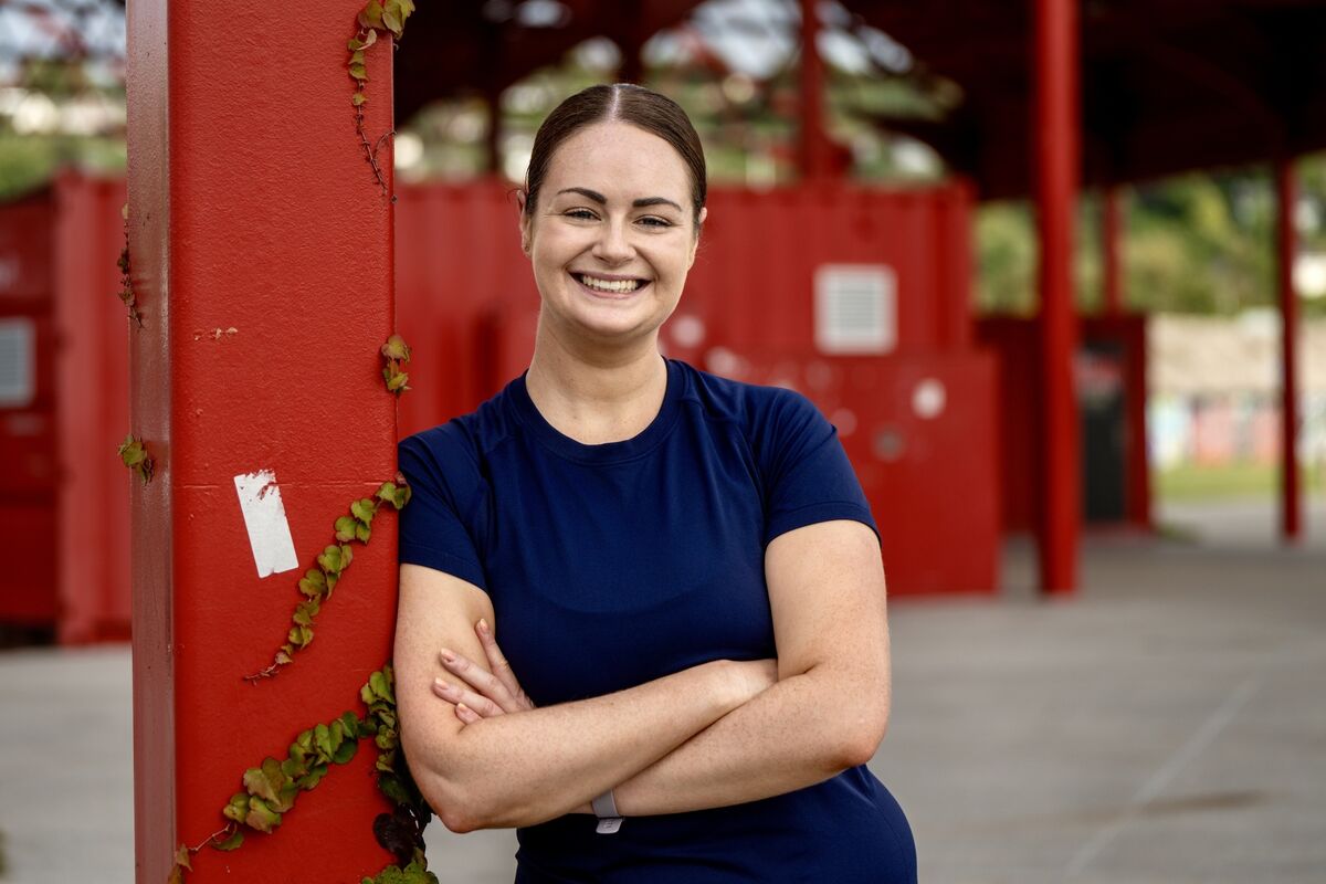 Breda Graham, Irish Examiner Lifestyle reporter pictured in the Marina Park as she prepares to launch into her September Reset by giving Derval O’Rourke’s exercise routines a try. Picture Chani Anderson Breda Graham, Irish Examiner Lifestyle reporter pictured in the Marina Park as she prepares to launch into her September Reset by giving Derval O’Rourke’s exercise routines a try. Picture Chani Anderson