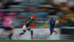 <p>ALL A BLUR: France's scrum half Pauline Bourdon Sansus leaves thre South African cover for dead in their Women's Rugby World Cup pool D clash at Franklin's Gardens. Pic: Adrian Dennis/AFP/via Getty Images </p>