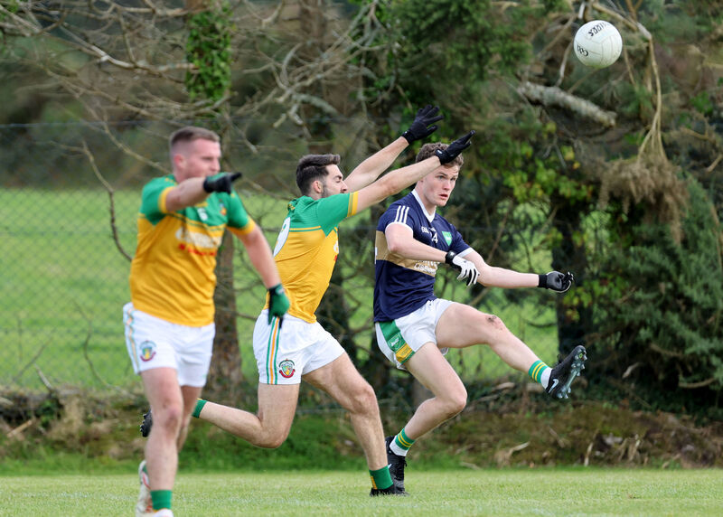 Jack Daly, Boherbue and Liam Wall, Kilmurry in action. Picture: Jim Coughlan. Jack Daly, Boherbue and Liam Wall, Kilmurry in action. Picture: Jim Coughlan.