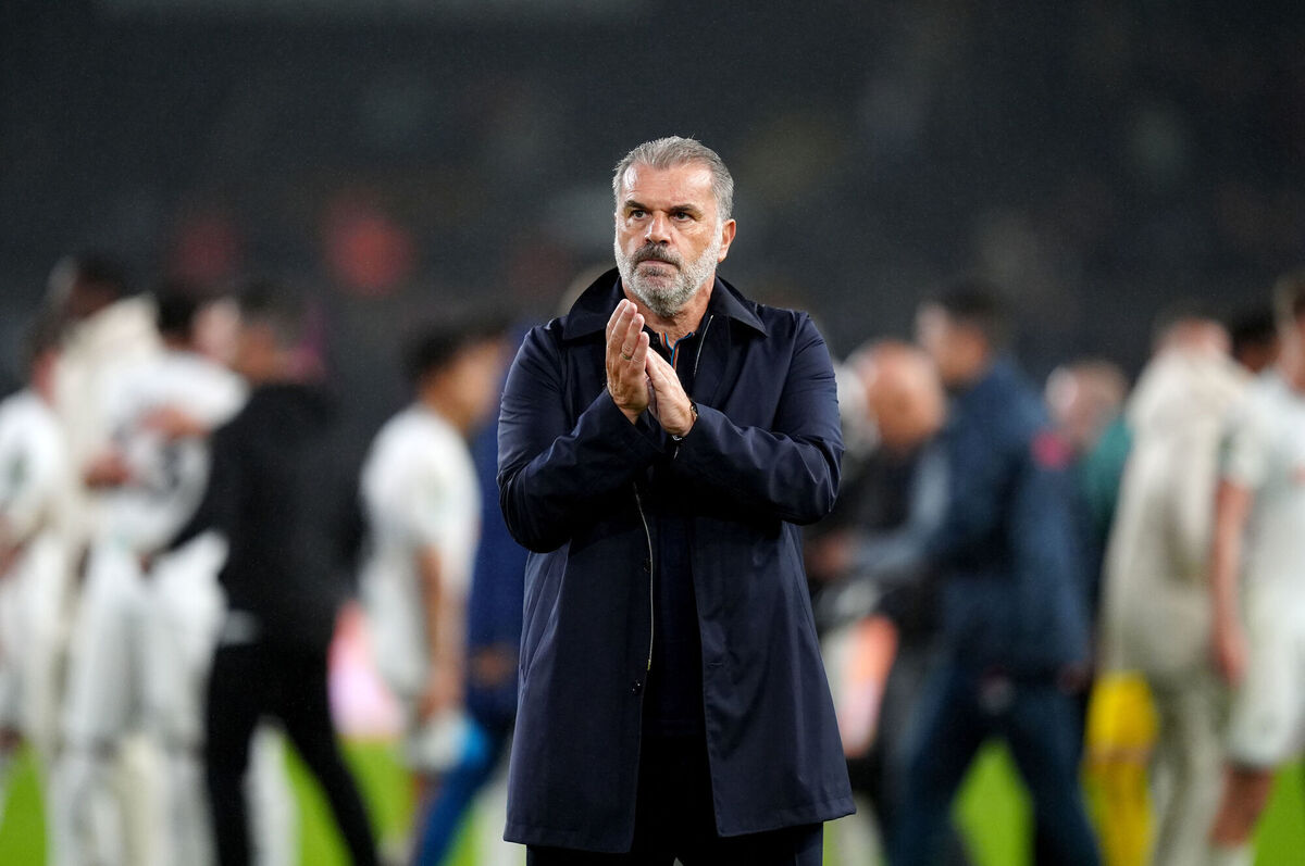 Nottingham Forest manager Ange Postecoglou acknowledges the fans after their Carabao Cup third round loss at the Swansea. Pic: David Davies/PA Wire.