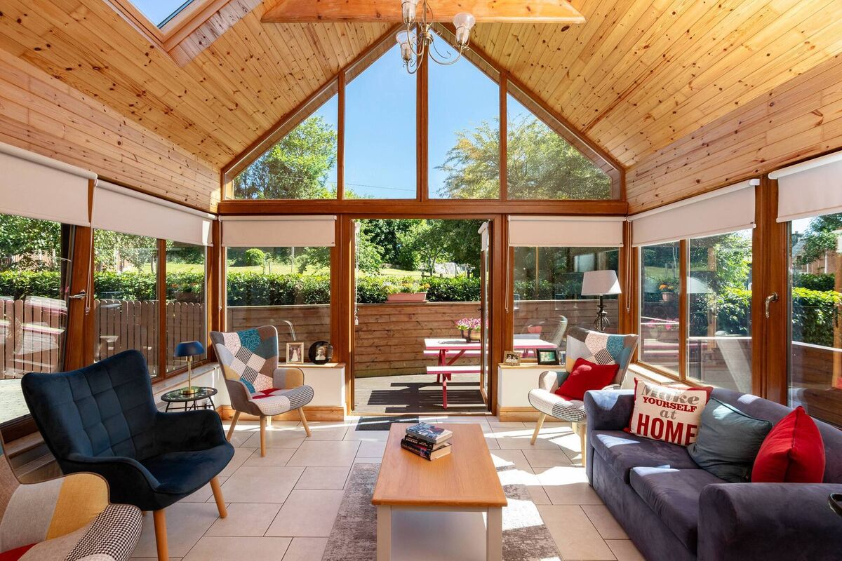Sunroom opens onto a timber deck