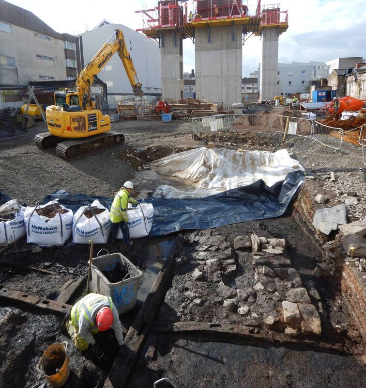The excavation on North Main Street where the artifacts were found. The excavation on North Main Street where the artifacts were found.