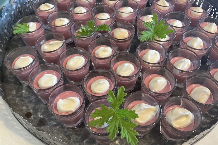 Rory O’Connell’s Blackberry & Sweet Geranium Posset