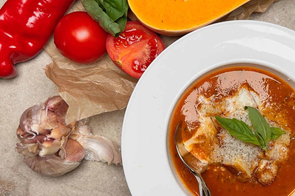 Oven Roasted Mediterranean Soup