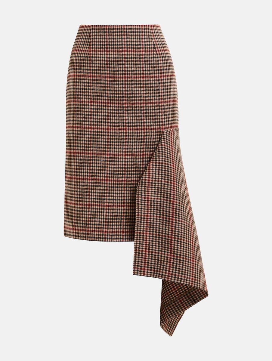 Checked wool-blend draped midi pencil skirt, Essentiel Antwerp, €265 Checked wool-blend draped midi pencil skirt, Essentiel Antwerp, €265