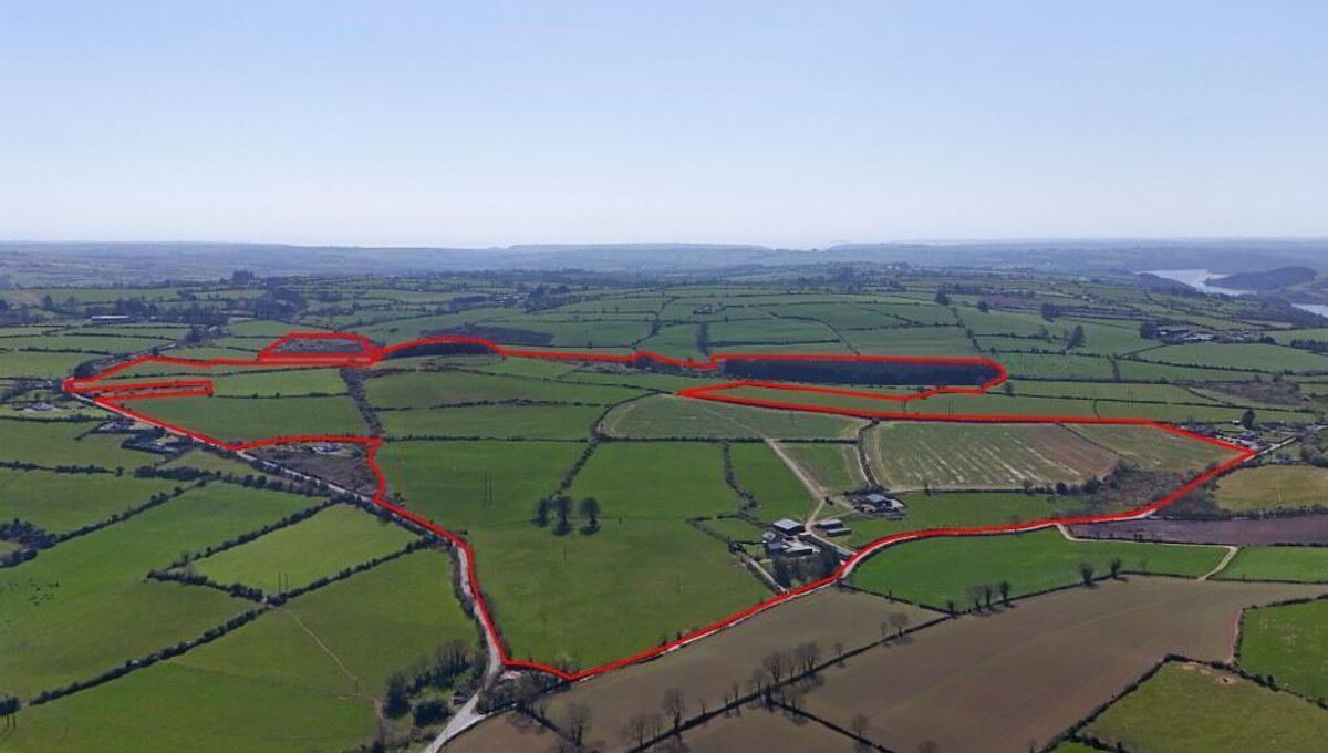 Marked aerial view of the 175-acre farm for auction at Shanakill, Aglish, Co Waterford. Marked aerial view of the 175-acre farm for auction at Shanakill, Aglish, Co Waterford.