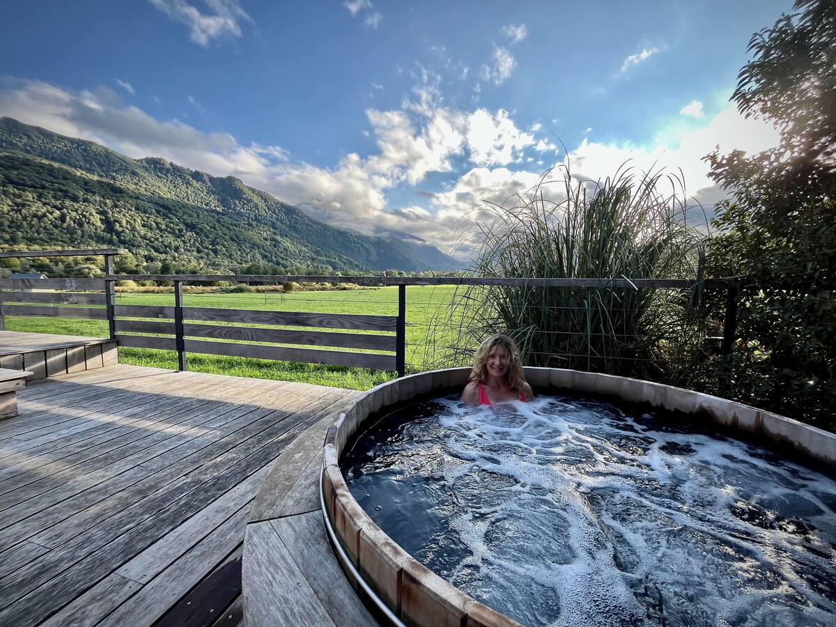 The hot tub at Camping Azun Nature in the Pyrenees. The hot tub at Camping Azun Nature in the Pyrenees.