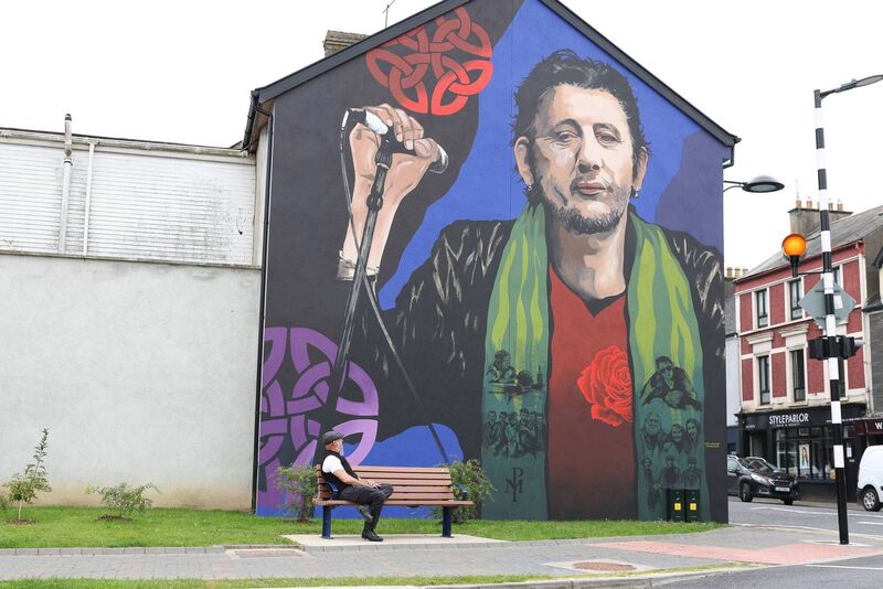 The Shane MacGowan mural at the junction of Emmet Place and Mitchel Street in Nenagh. His sister said the town was the place 'he felt both the most longing for and most belonging to'. Photo: Odhran Ducie