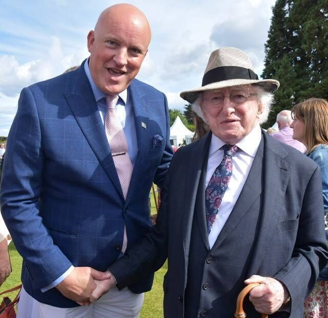 Aubrey McCarthy pictured with President Michael D Higgins. Aubrey McCarthy pictured with President Michael D Higgins.