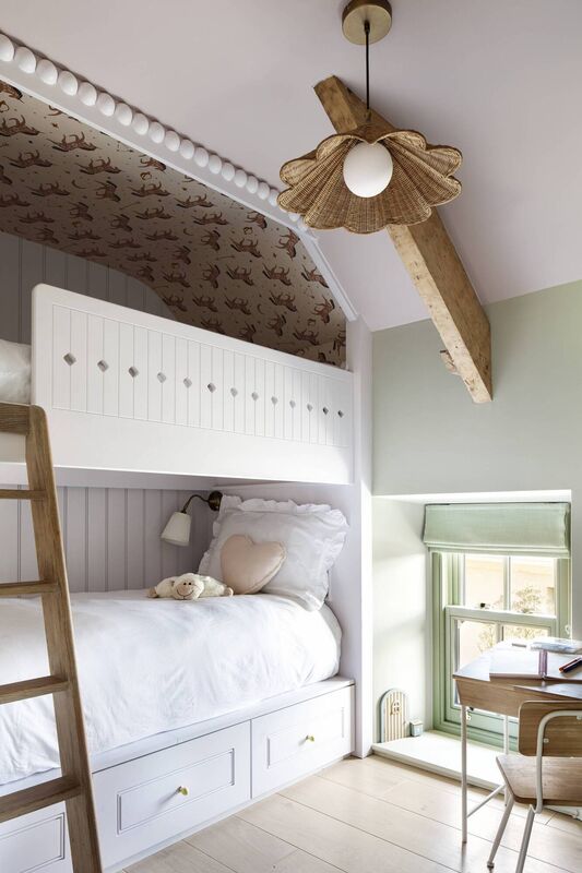 The girls' bedrooms are designed to grow with their occupants.