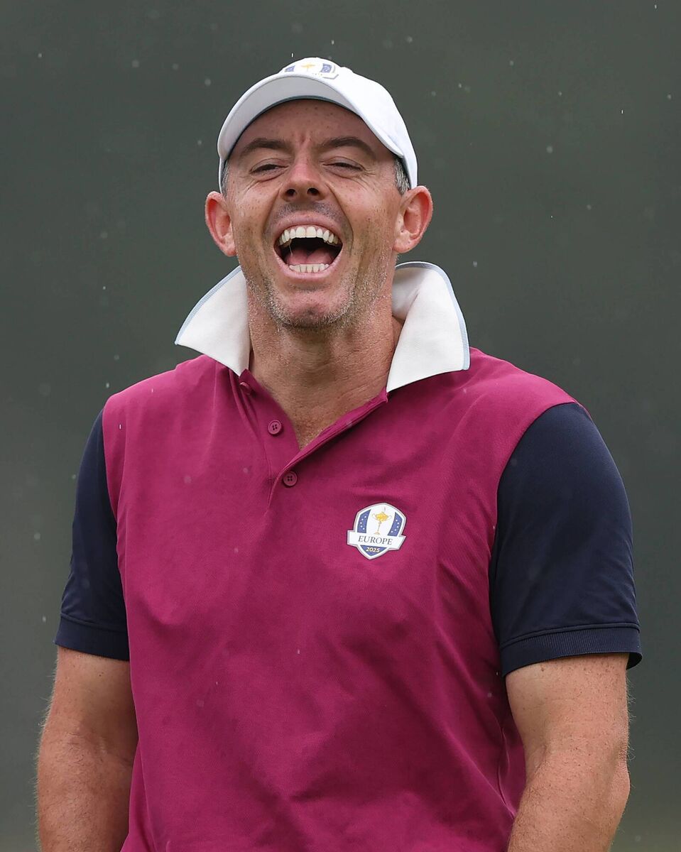 STATE OF MIND: Rory McIlroy looks ready for the New York crowds as the Europe team finish up practice ahead of the Ryder Cup matches on Friday at Bethpage State Park Golf Course. Pic: Andrew Reddington