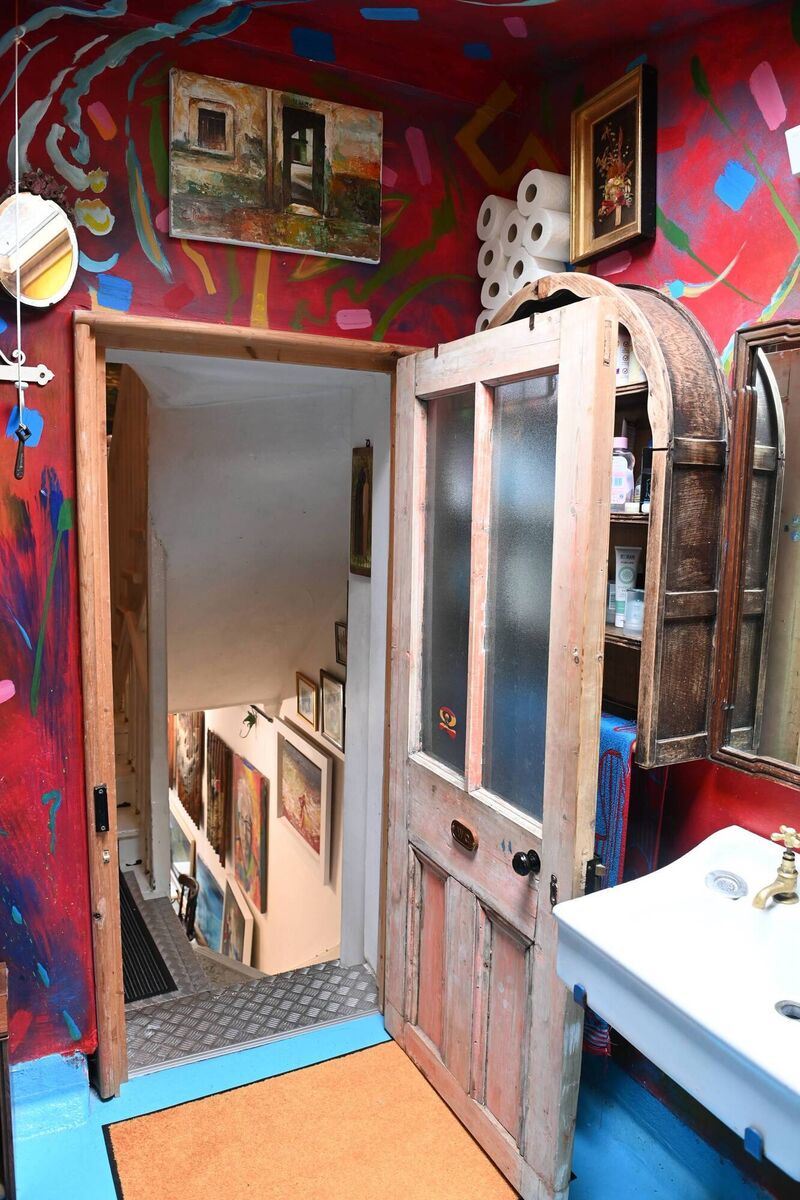 Colour and perspective: The first-floor bathroom.