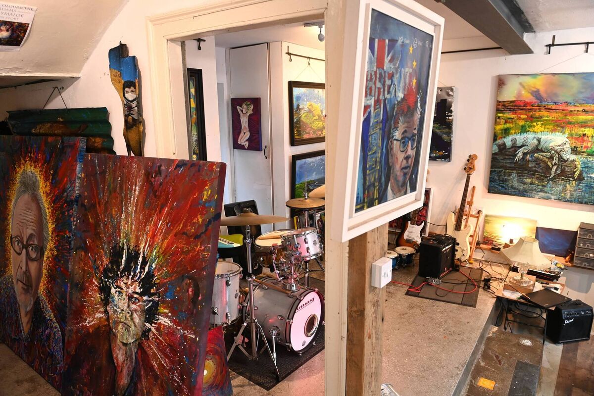 John's studio and performance space, in the ground floor. 
