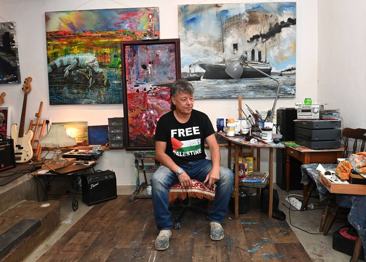 Artist John Adams uses the ground floor of his home The Artist's House as his studio and performance space. Pictures: Larry Cummins 