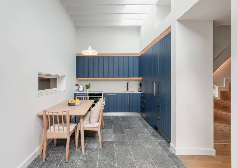  The accommodation on the refurbished ground floor includes a kitchen, as well as a new guest bathroom, living room and cloak cupboard, whilst the new extension provided a kitchen/dining space and a “hidden” utility/plant room. 