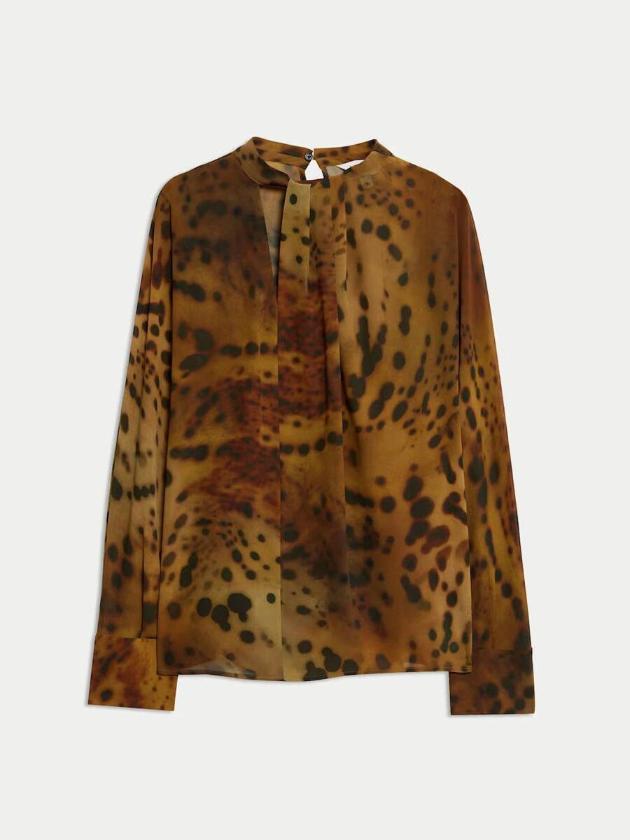 Animal print draped blouse, M&amp;S, €78