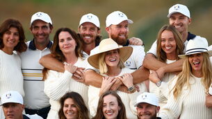 <p>ALL WHITE ON THE NIGHT: The European teamm celebrate their Ryder Cup win. Pic: Vaughn Ridley/Sportsfile</p>