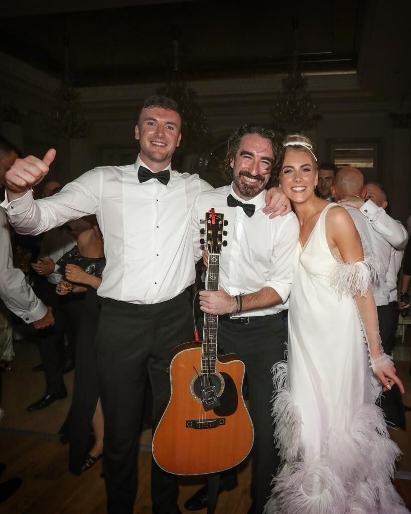 Louise Cantillon and her husband Declan with Danny from The Coronas. Louise Cantillon and her husband Declan with Danny from The Coronas.