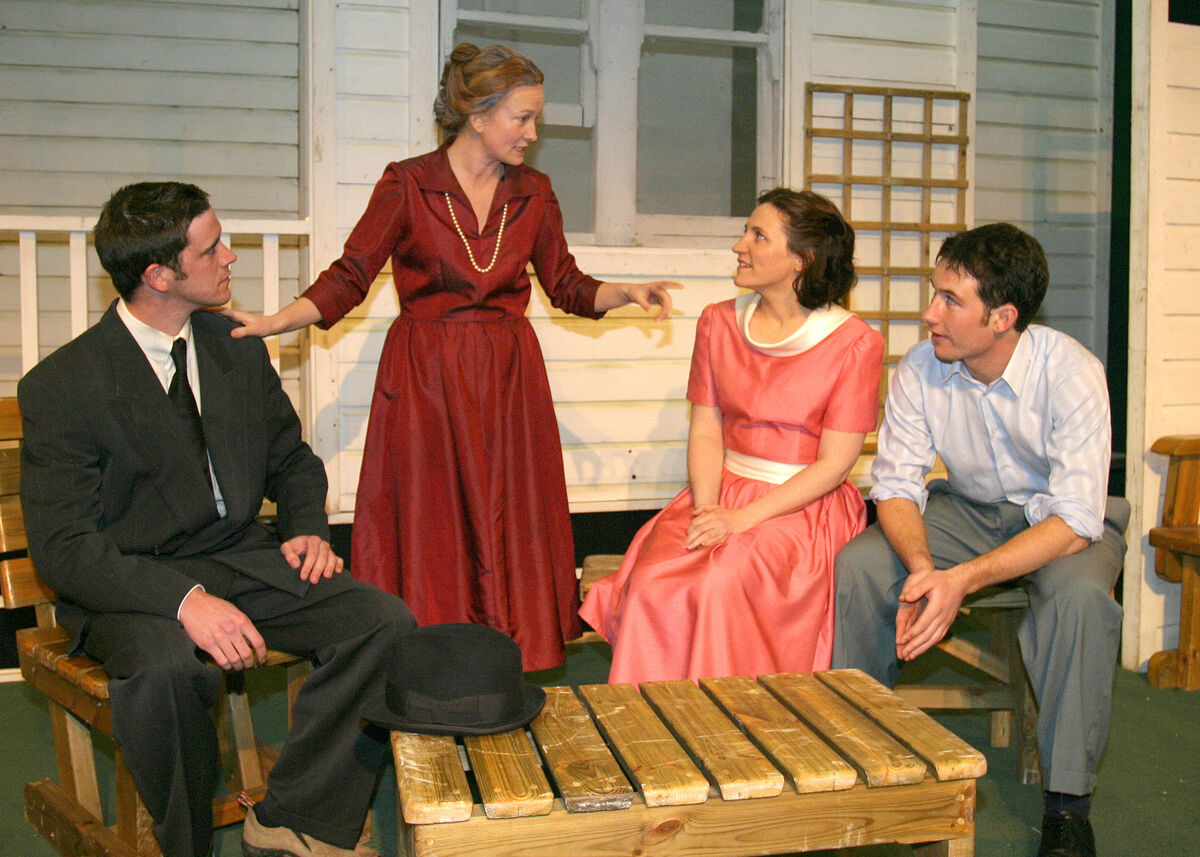 Kilmeen drama group in 20024: Donal McSweeney,  Nora Scannell, Sinead Meade, and Kevin O'Donovan in All my Sons.