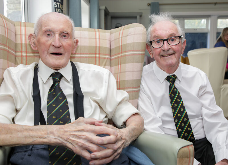 Cork hurler Jimmy Lynam with Willie O'Callaghan. Picture: David Creedon