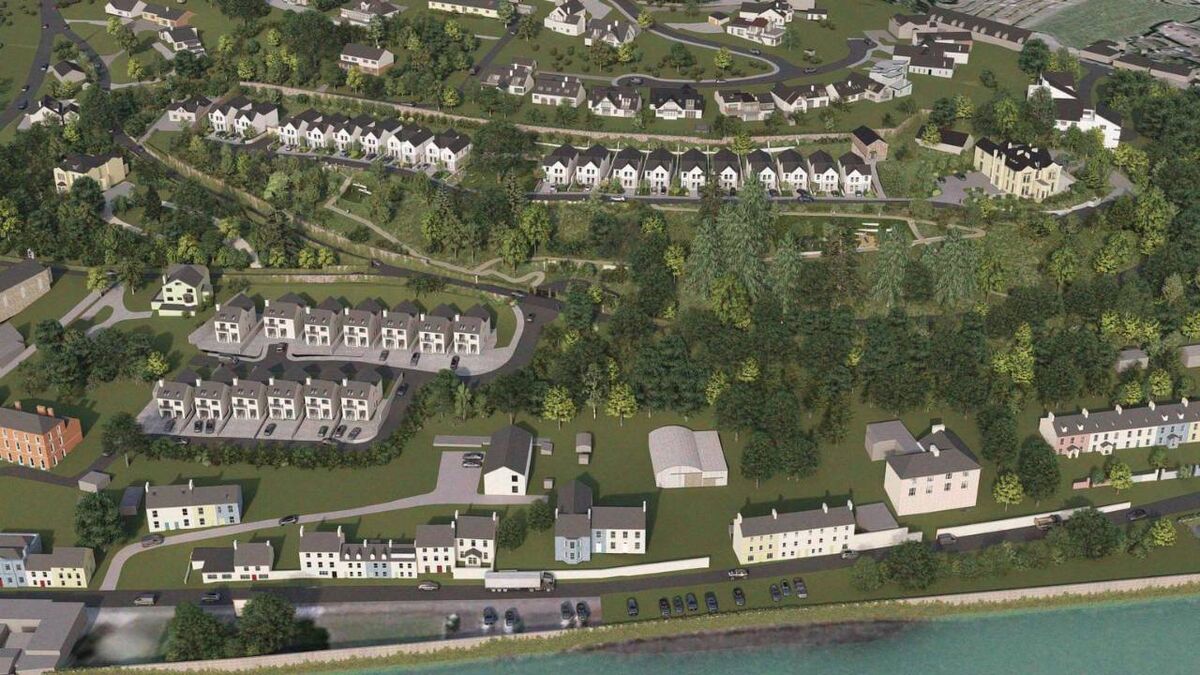 The 18 new builds designed by Wilson Architecture are in a straight line south of the main period house The 18 new builds designed by Wilson Architecture are in a straight line south of the main period house