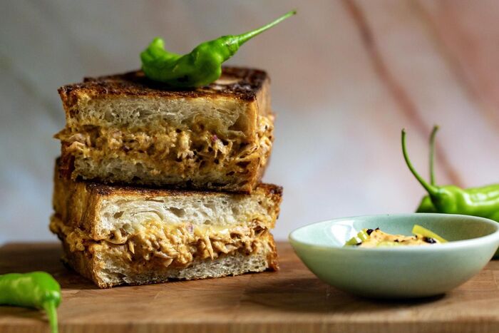 Spicy Tuna Melt with Pickled Chillies