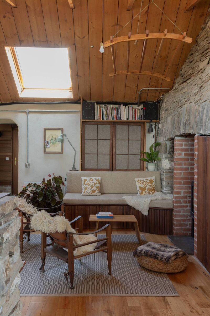 The comfortable living space in Harrison Gardiner's Co Clare home. Picture: Shantanu Starick