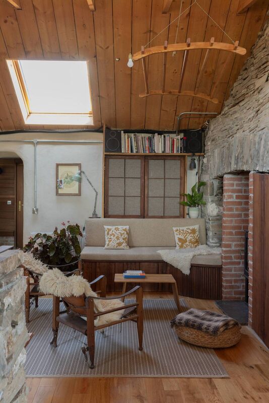 The comfortable living space in Harrison Gardiner's Co Clare home. Picture: Shantanu Starick The comfortable living space in Harrison Gardiner's Co Clare home. Picture: Shantanu Starick