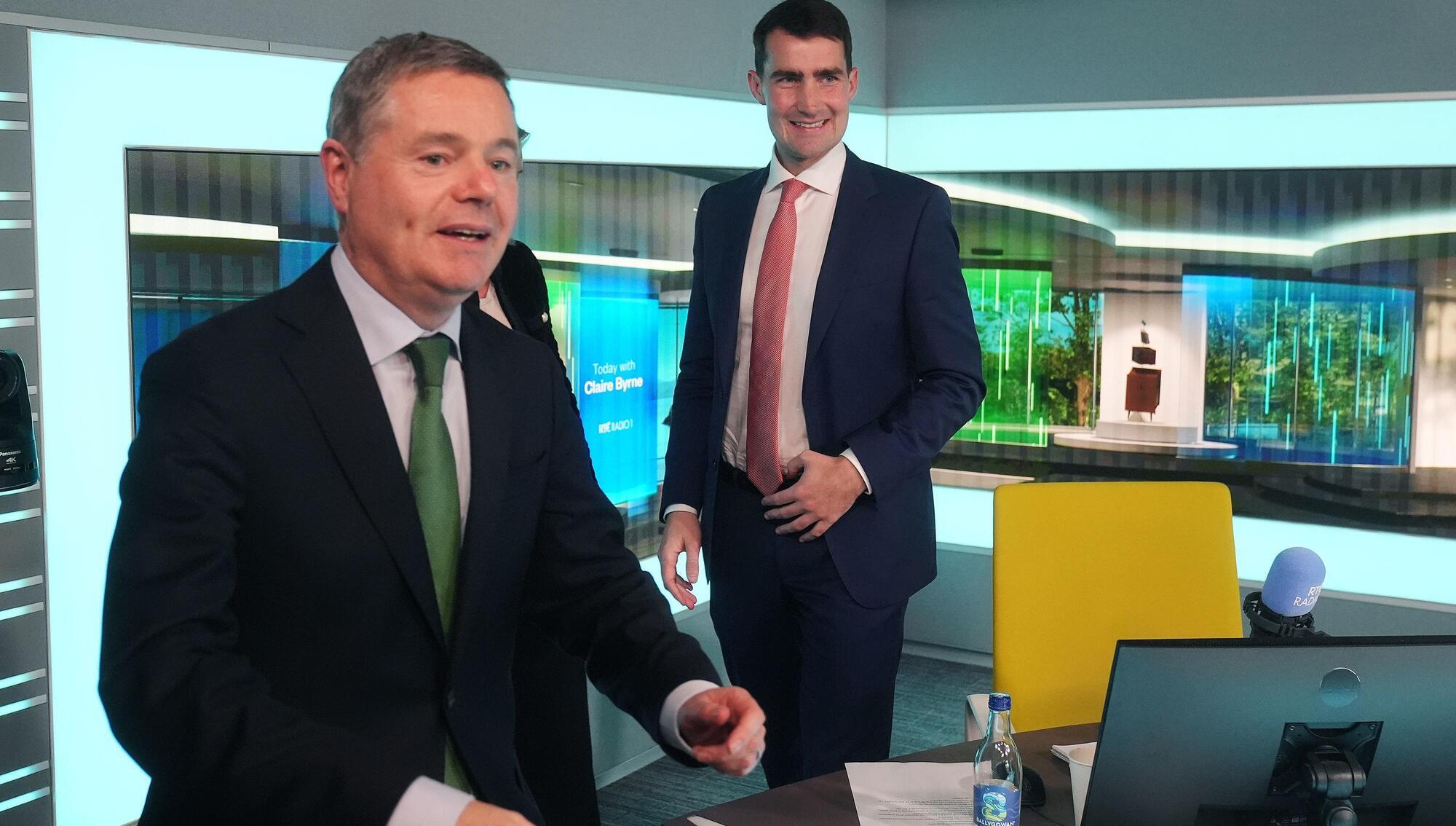 Minister for Finance Paschal Donohoe (left) and Minister for Public Expenditure Jack Chambers at RTÉ after the budget speech. The Government may not be taking forward planning "seriously", the Fiscal Council has warned in its preliminary analysis of Budget 2026. Picture: Brian Lawless/PA