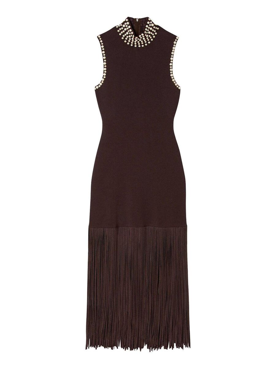 Sandro stud-embellished fringed dress, Brown Thomas, €375 