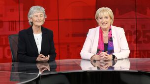<p>Catherine Connolly and Fine Gael's Heather Humphreys before the television debate at the Virgin media offices at Westgate Business Park, Ballymount. Photo: Sasko Lazarov/© RollingNews.ie</p>