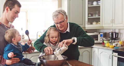 Multi-generation family spending time together for Father's day
