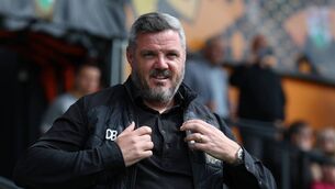 <p>BUSY BEES: Barnet boss Dean Brennan at the League Two match with Fleetwood Town at The Hive. Pic: Richard Pelham/Getty Images</p>