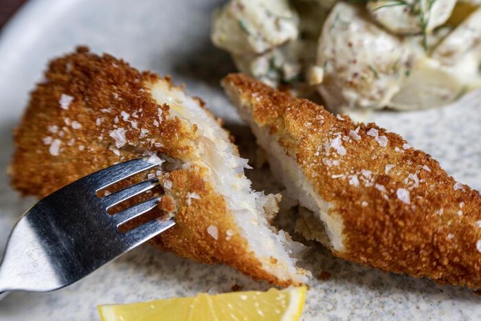 Fish Kievs with Potato Salad