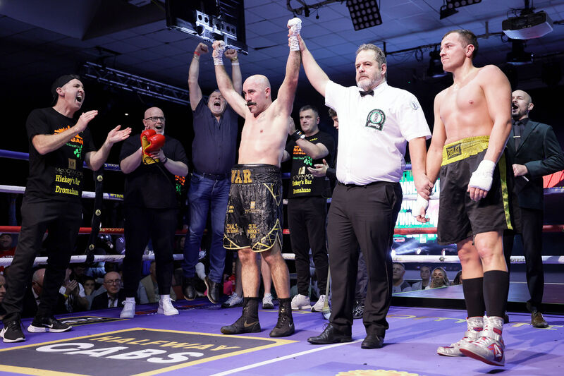 O’Sullivan is declared the winner on the night in the National Stadium. Picture: Laszlo Geczo/Inpho O’Sullivan is declared the winner on the night in the National Stadium. Picture: Laszlo Geczo/Inpho