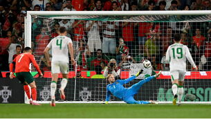 <p>FOOT BLOCK: Republic of Ireland goalkeeper Caoimhin Kelleher saves the penalty of Cristiano Ronaldo of Portugal during the FIFA World Cup 2026 Group F qualifying match between Portugal and Republic of Ireland at Estádio José Alvalade in Lisbon, Portugal. Photo by Stephen McCarthy/Sportsfile</p>