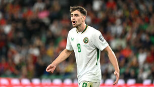 <p>Republic of Ireland's Jayson Molumby reacts during the World Cup qualifier with Portugal at the Jose Alvalade Stadium, Lisbon. Picture: Zed Jameson/PA Wire.</p>