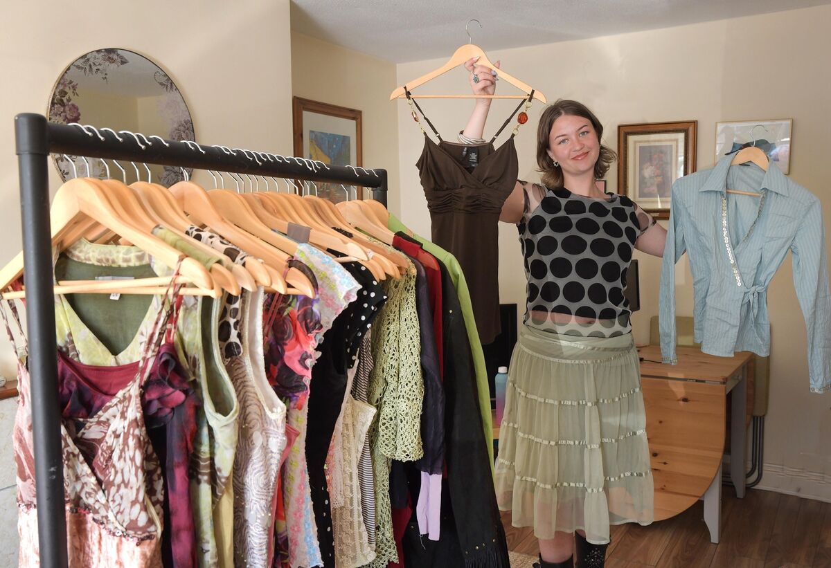  Keziah Platt, with some of her vintage stock that she will sell on Vinted. Picture: Moya Nolan