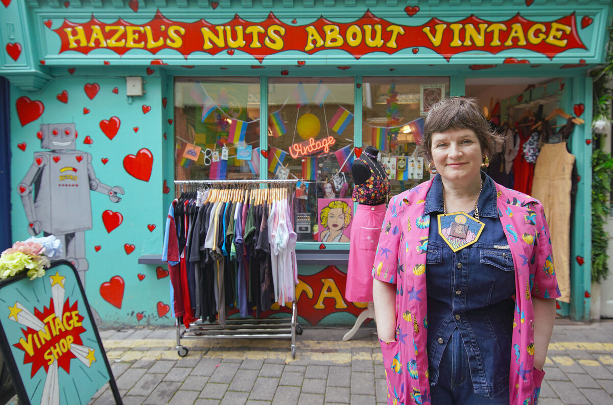 Hazel O'Malley, outside her charming vintage clothing and accessories shop 'Hazel's Nuts About Vintage' on Glebe Lane, Killarney. Picture: Valerie O'Sullivan