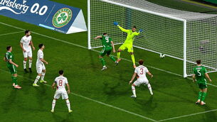 <p>Ireland's Evan Ferguson scores his side's first goal of the match. Pic: Piaras Ó Mídheach/Sportsfile</p>