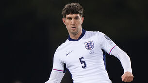 <p>John Stones in action for England in Riga. Pic: Bradley Collyer/PA</p>