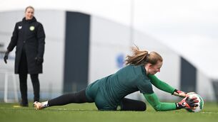 <p>Goalkeeper Courtney Brosnan will miss the play-off. Pic: Stephen McCarthy/Sportsfile</p>