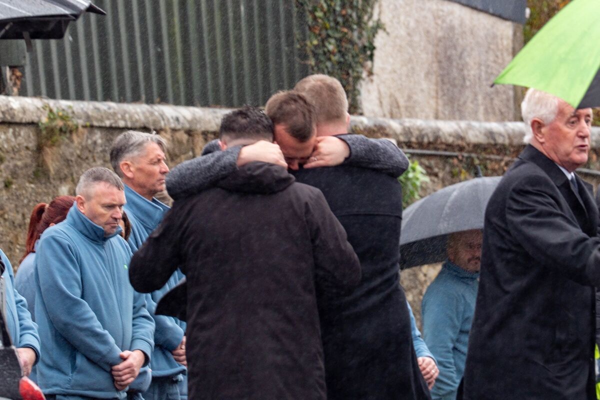 Mourners outside the Church in Doneraile. Picture: Noel Sweeney