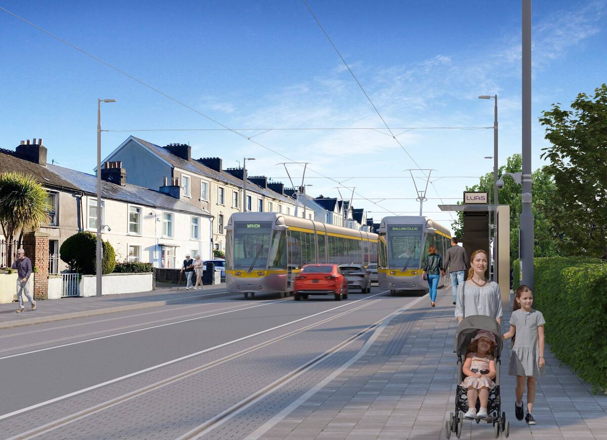 Indicative view of Luas Cork through Western Road. Photo: LuasCork.ie