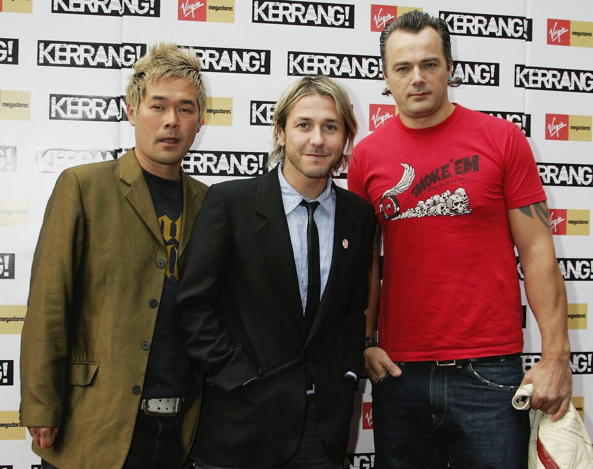 Feeder in 2005: Taka Hirose, Grant Nichols and Mark Richardson. (Photo by Jo Hale/Getty Images) 
