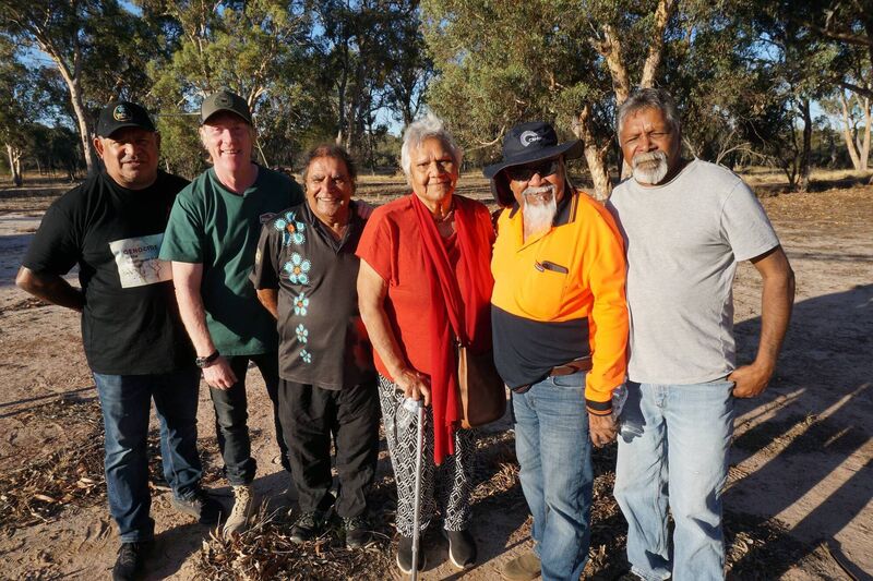 Hector with some of the Aboriginal people he spoke to for the show. 